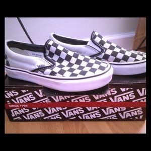 Slip on checkered vans