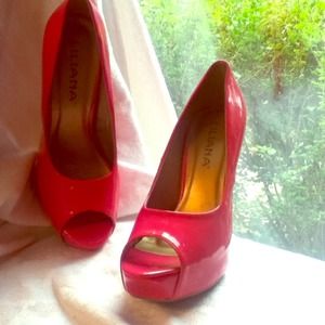 Sexy open toe "Hot Pink" high heels!
