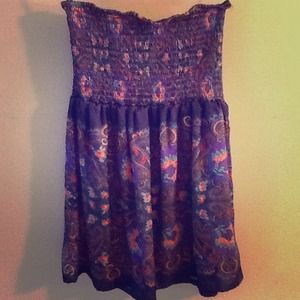 ❤💚💛💙Multicolored Strapless Blouse