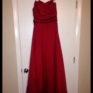 David's Bridal Red Apple Dress