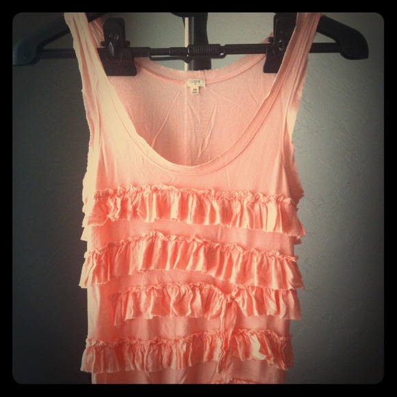 SOLD IN BUNDLE! J Crew Pink Ruffle Tank
