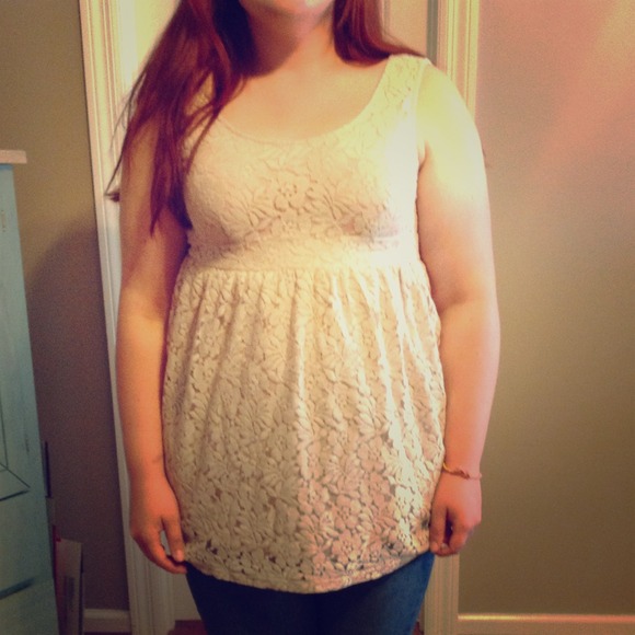 BUNDLED Forever 21 cream lace tank