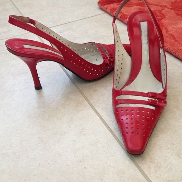 Via Spiga 2 1/2 in red leather heels❤ N/A