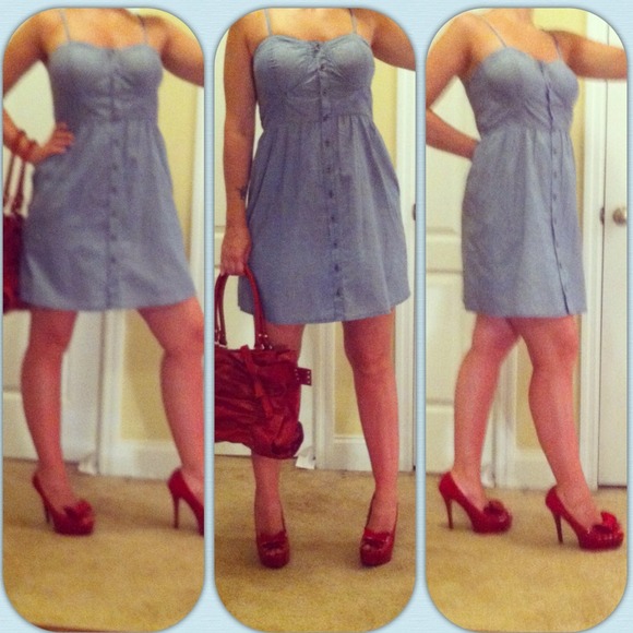 SOLD SOLD SOLD IN BUNDLE Chambray Corset Dress - Picture 2 of 4