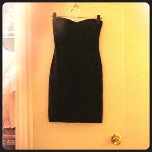 Strapless black dress