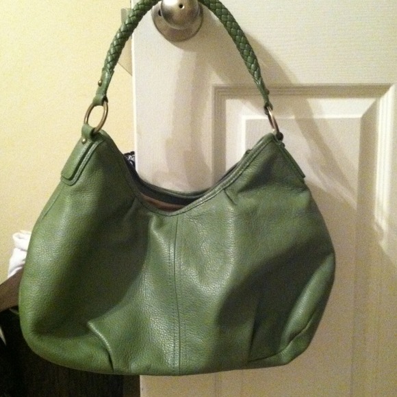 Green leather purse