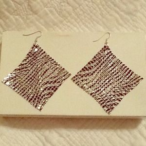 FREE W/ SILVER HEELS! zebra print drape earrings!