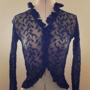 SOLD IN BUNDLE Black Mesh Lace Top