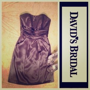 Charcoal gray formal David's Bridal dress