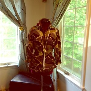 SOLD SERE NADE brown and white blouse