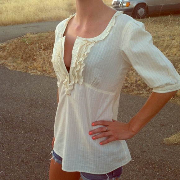 Sanctuary anthropologie white summer top