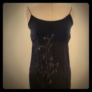 Rozae Nichols Silk and Leather Dress Embroidered