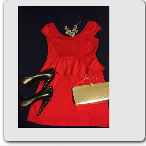 Red Peplum Dress