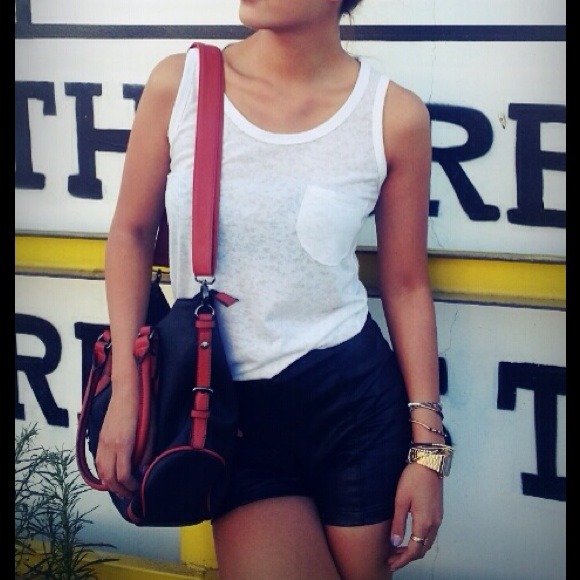 BLACK with Orange strap Bag