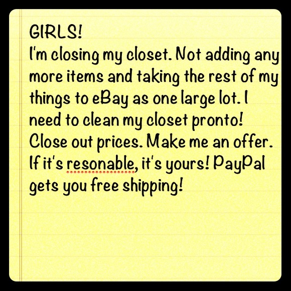 Close out prices! Come and get it girls!