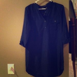 NWOT NAVY BLUE PRIVATE GALLERY SHIRT DRESS SMALL