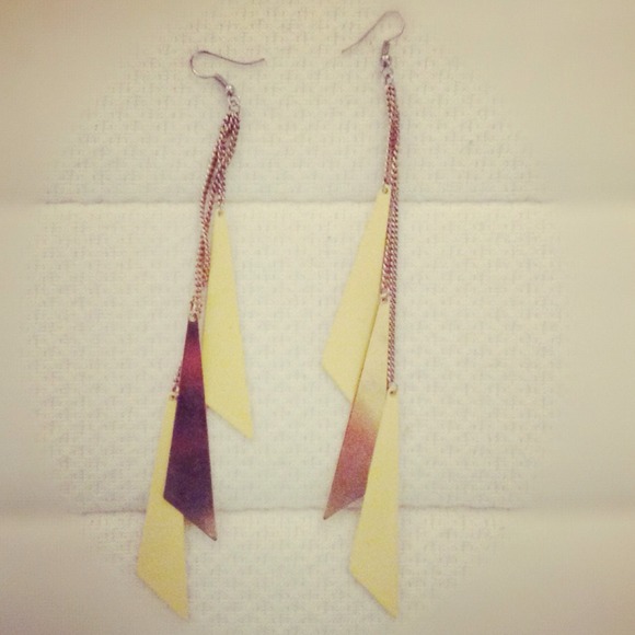 Triangle dangle earrings.
