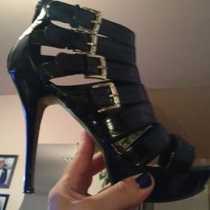 Sexy strappy platform heels