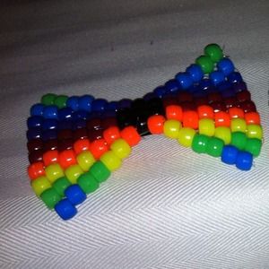 rainbow kandi bow