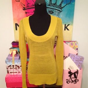❌Sold❌Express Chartreuse Knit Sweater NWOT