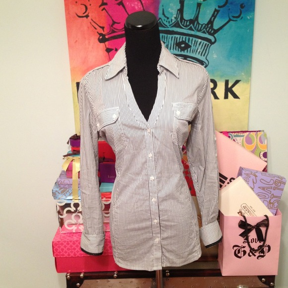 ❌Sold❌Express Striped Button Up (Size L)