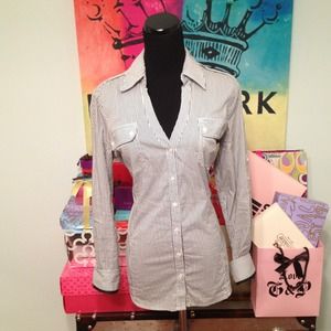 ❌Sold❌Express Striped Button Up (Size L)