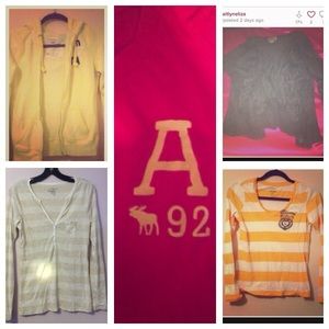 5 item bundle 1 hoodie, 3 long sleeve, 1 sweater