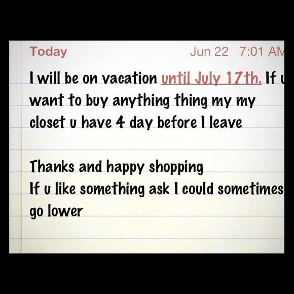 Vacation notice