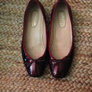 Cute Patent Leather Maroon Ballet Flats by Geox