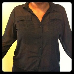 Sheer black blouse. Xl