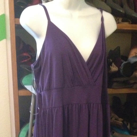 Purple and green dress