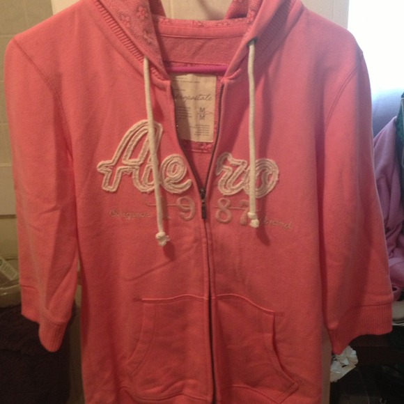 🚫SOLD🚫Cute pink Aeropostale 3/4 sleeve hoodie.