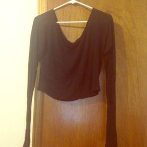 Black long sleeve off the shoulder shirt