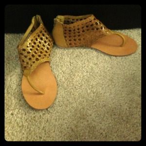 Yellow leather sandals