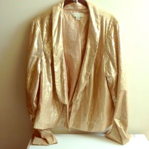 Gold sequin waist length blazer