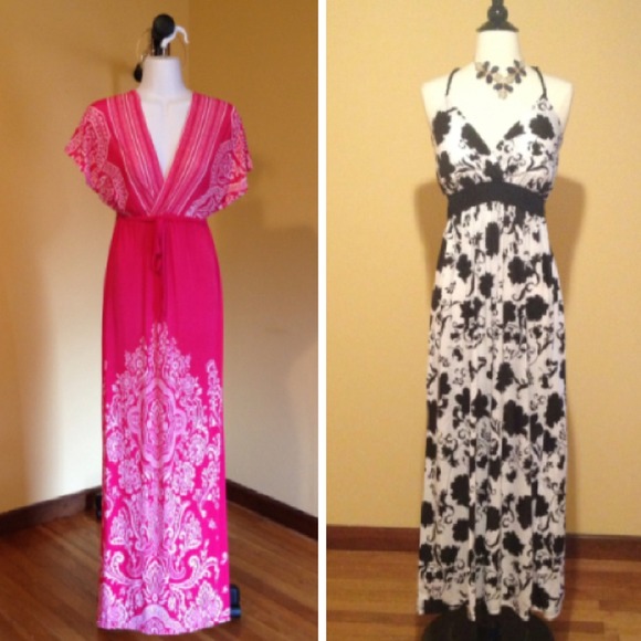 Fuchsia pink maxi dress
