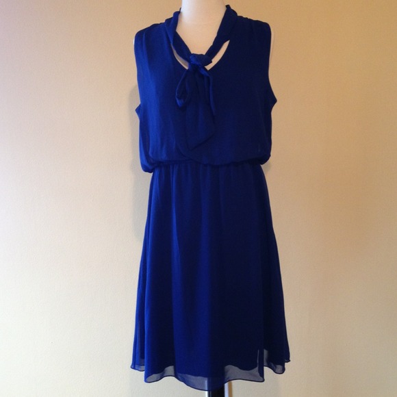 Dark blue chiffon dress