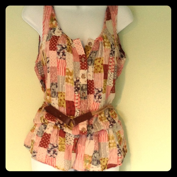 Patchwork tank with belt.🌹🌹BUNDLED🌹🌹