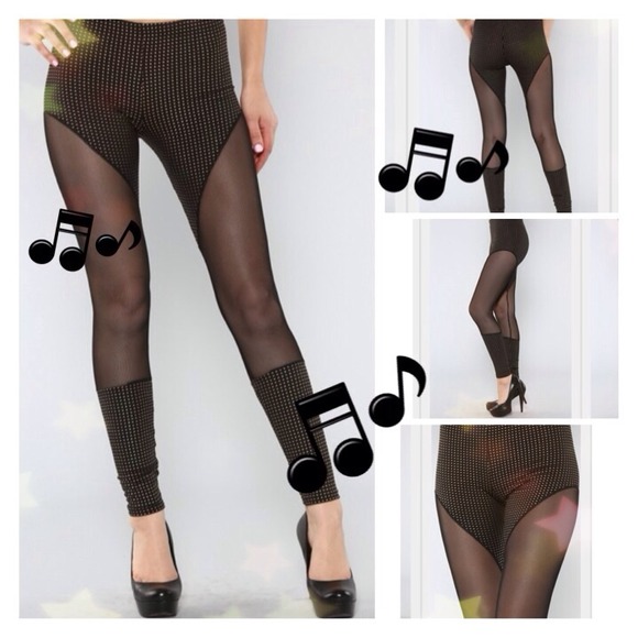 Pants - Beaded Mesh Leggings 🔴🔴REDUCED🔴🔴