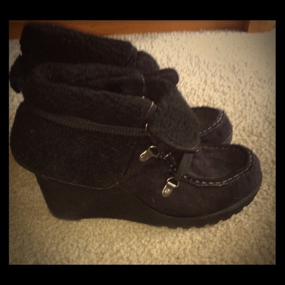 Wedge booties awesome for winter!
