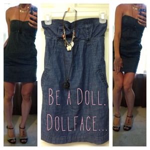 AE Adorable Strapless Denim Dress