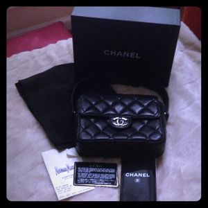 Reduced! Authentic  Chanel black lambskin mini bag