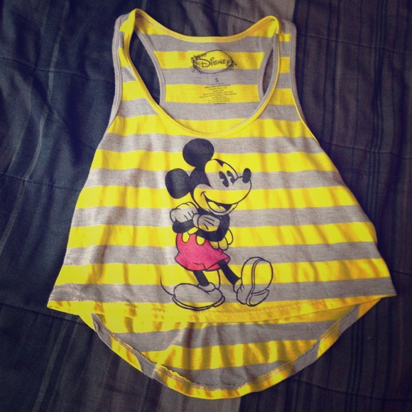 Yellow and grey striped tank Mickey Mouse - Picture 1 of 1