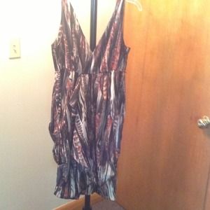 Multi-color V neck dress