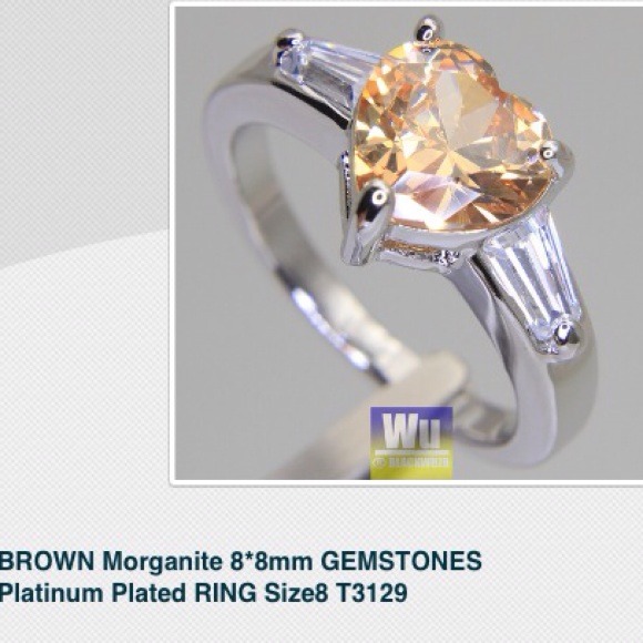 077 Brown morganite platinum SOLD - Picture 2 of 2