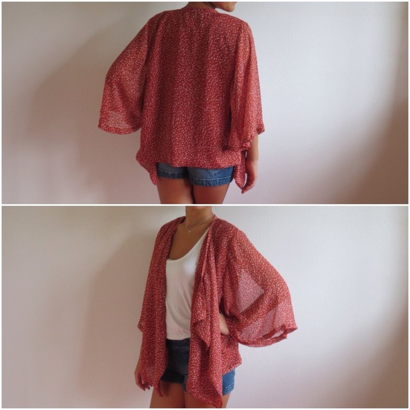 💲SOLD💲Polka Dot Kimono Style Cardigan