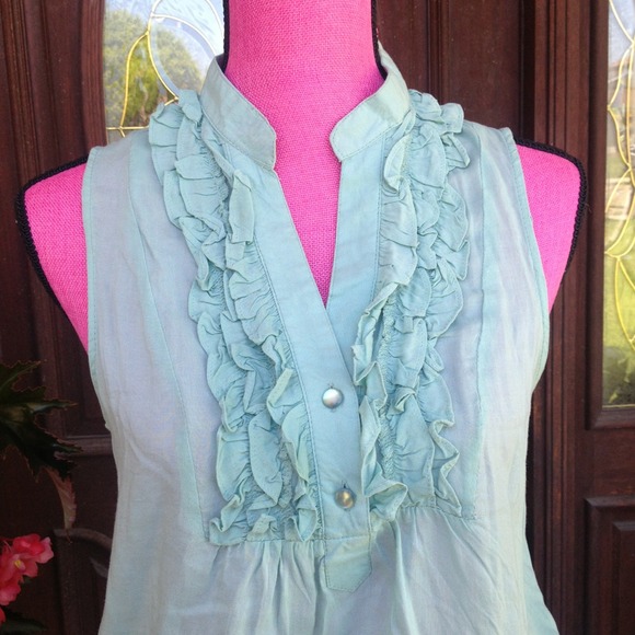 🎉🎉HOST PICK 🎉🎉Ruffled Mint Green Top - Picture 4 of 4