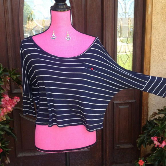 Navy blue stripped top. - Picture 3 of 4