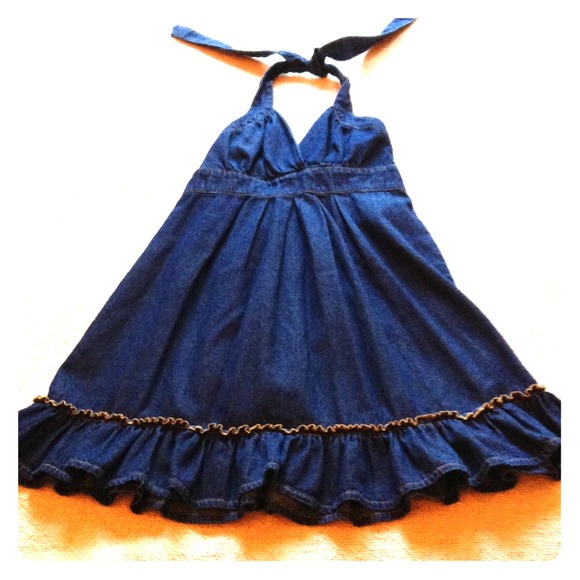 Blue jean halter dress