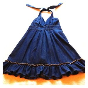 Blue jean halter dress